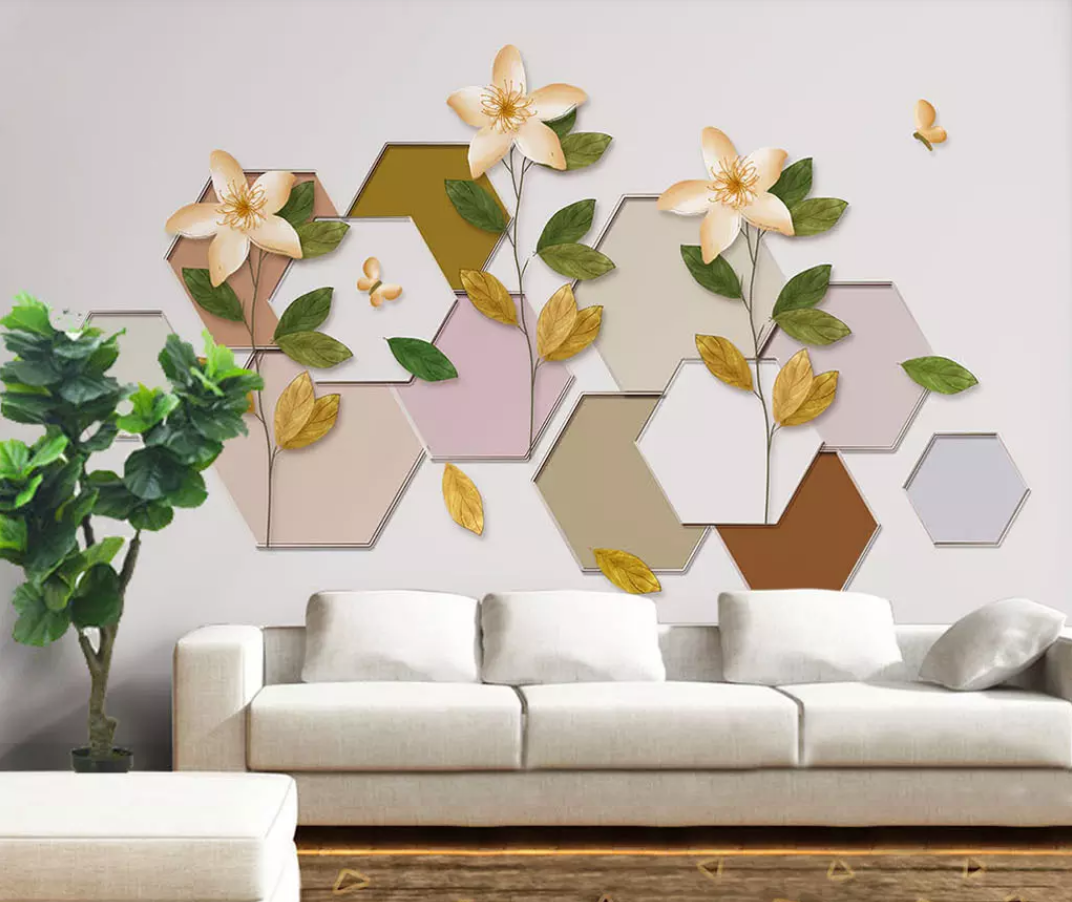 3D Square Lily WG968 Wall Murals