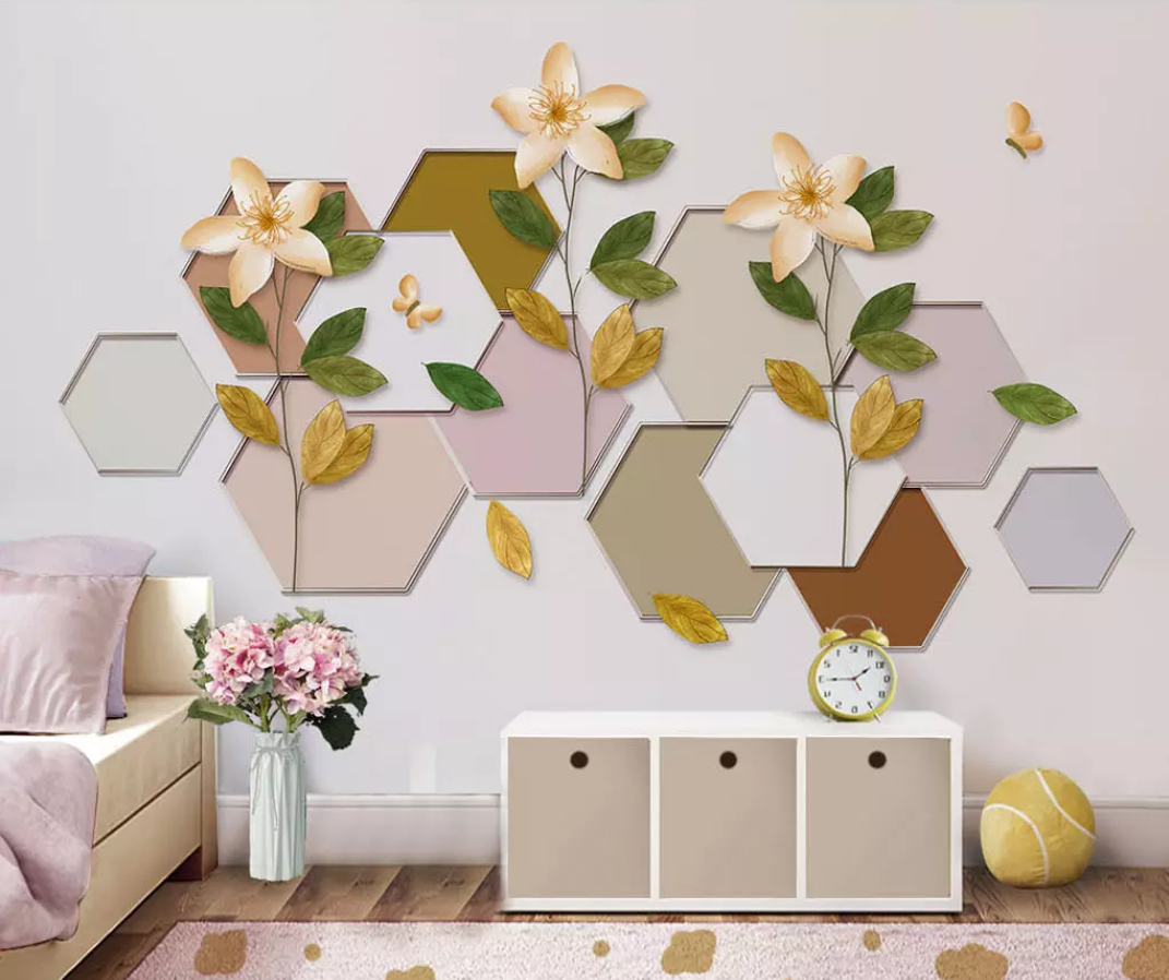 3D Square Lily WG968 Wall Murals