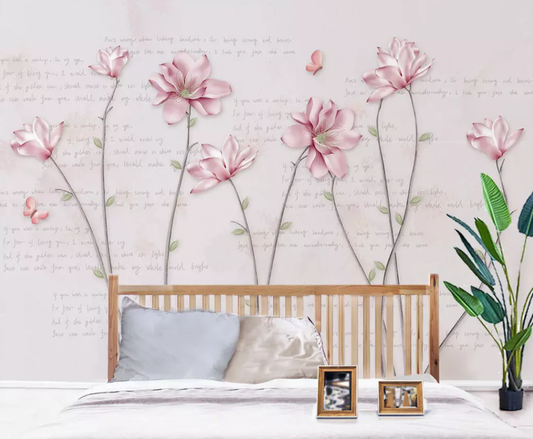 3D Pink Flowers WC48 Wall Murals Wallpaper AJ Wallpaper 2 