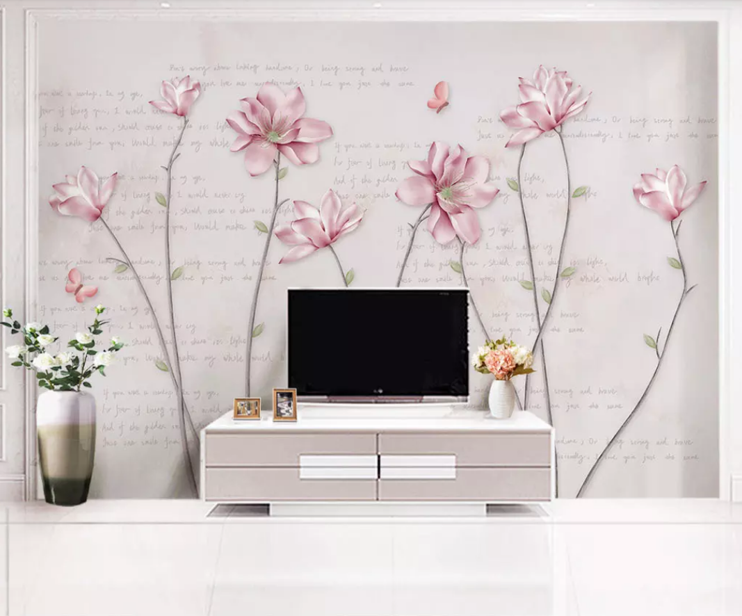 3D Pink Lotus WG978 Wall Murals