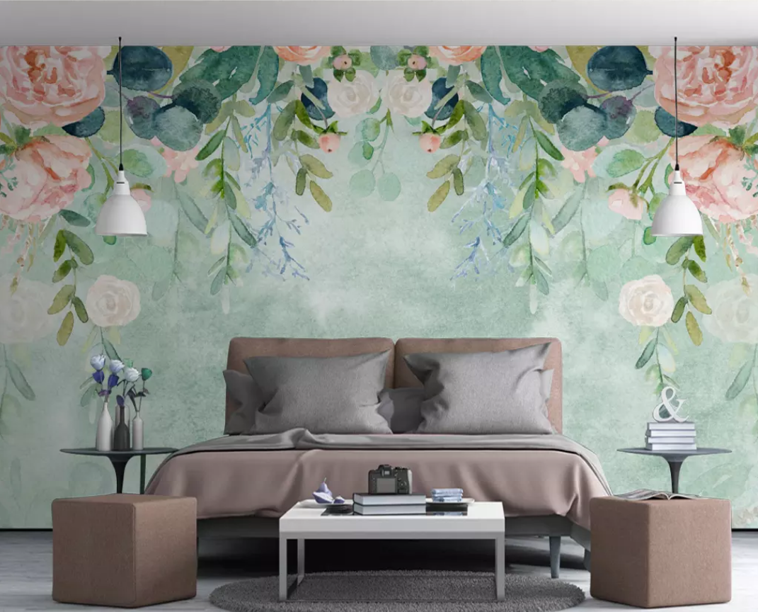 3D Water Ink Flower WG857 Wall Murals