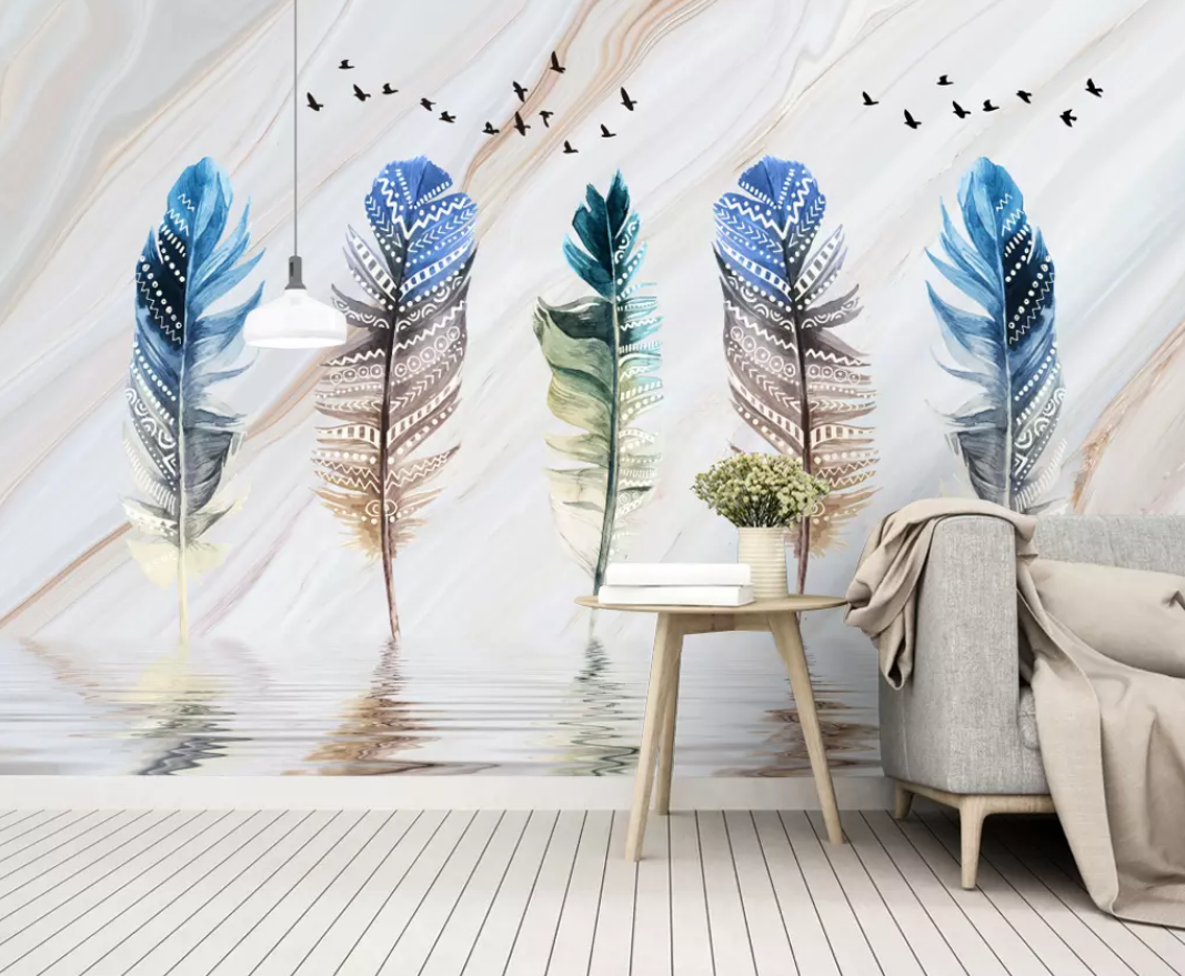 3D Colored Feather WC33 Wall Murals Wallpaper AJ Wallpaper 2 