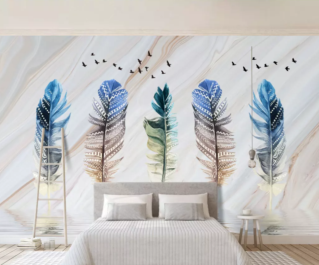 3D Colored Feather WC33 Wall Murals Wallpaper AJ Wallpaper 2 