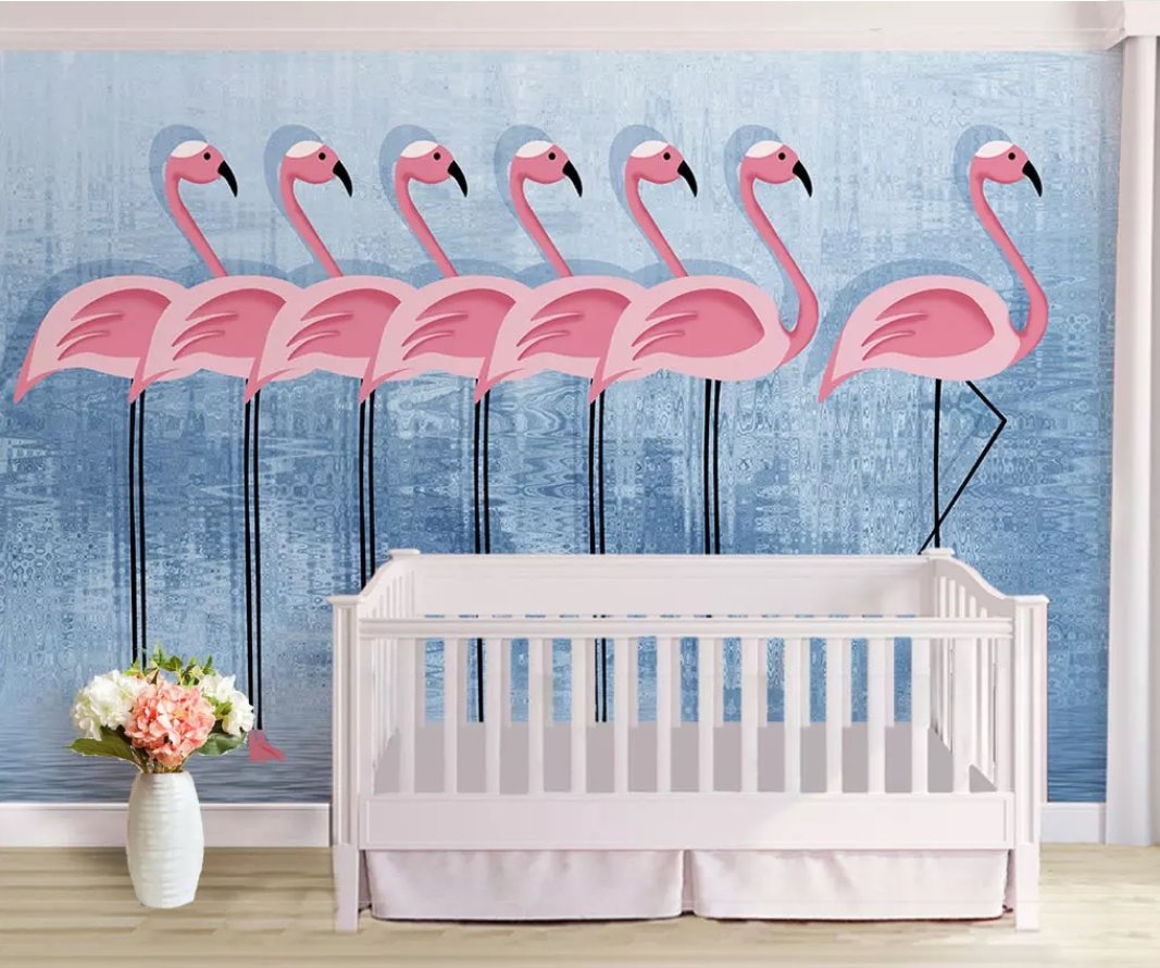 3D Pink Flamingo 134 Wall Murals Wallpaper AJ Wallpaper 2 