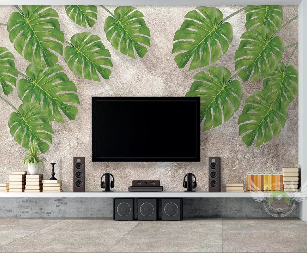 3D Green Leaf 445 Wall Murals Wallpaper AJ Wallpaper 2 