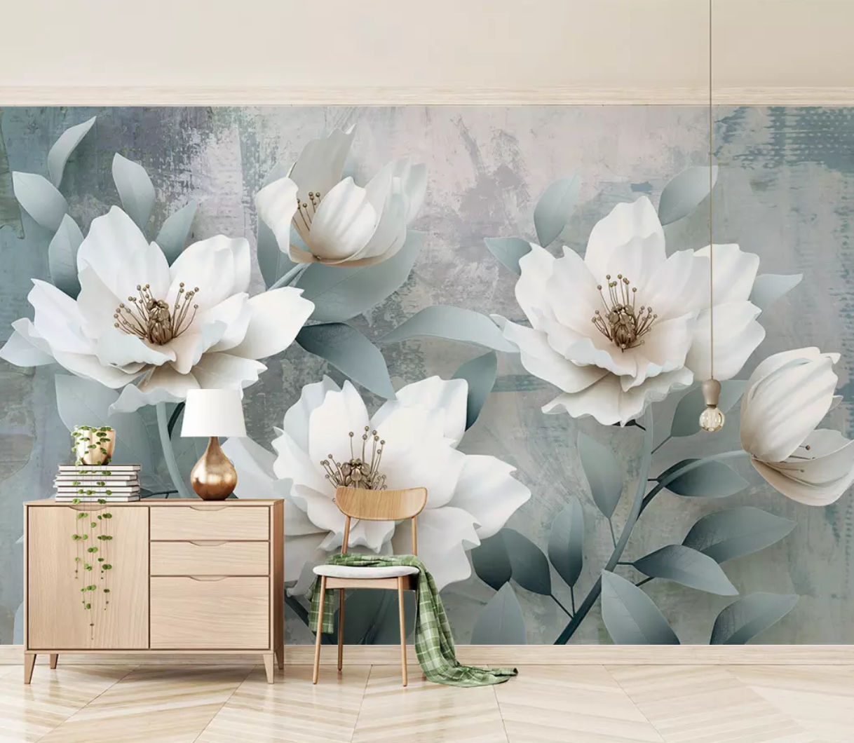 3D Embossed Flower WG1164 Wall Murals