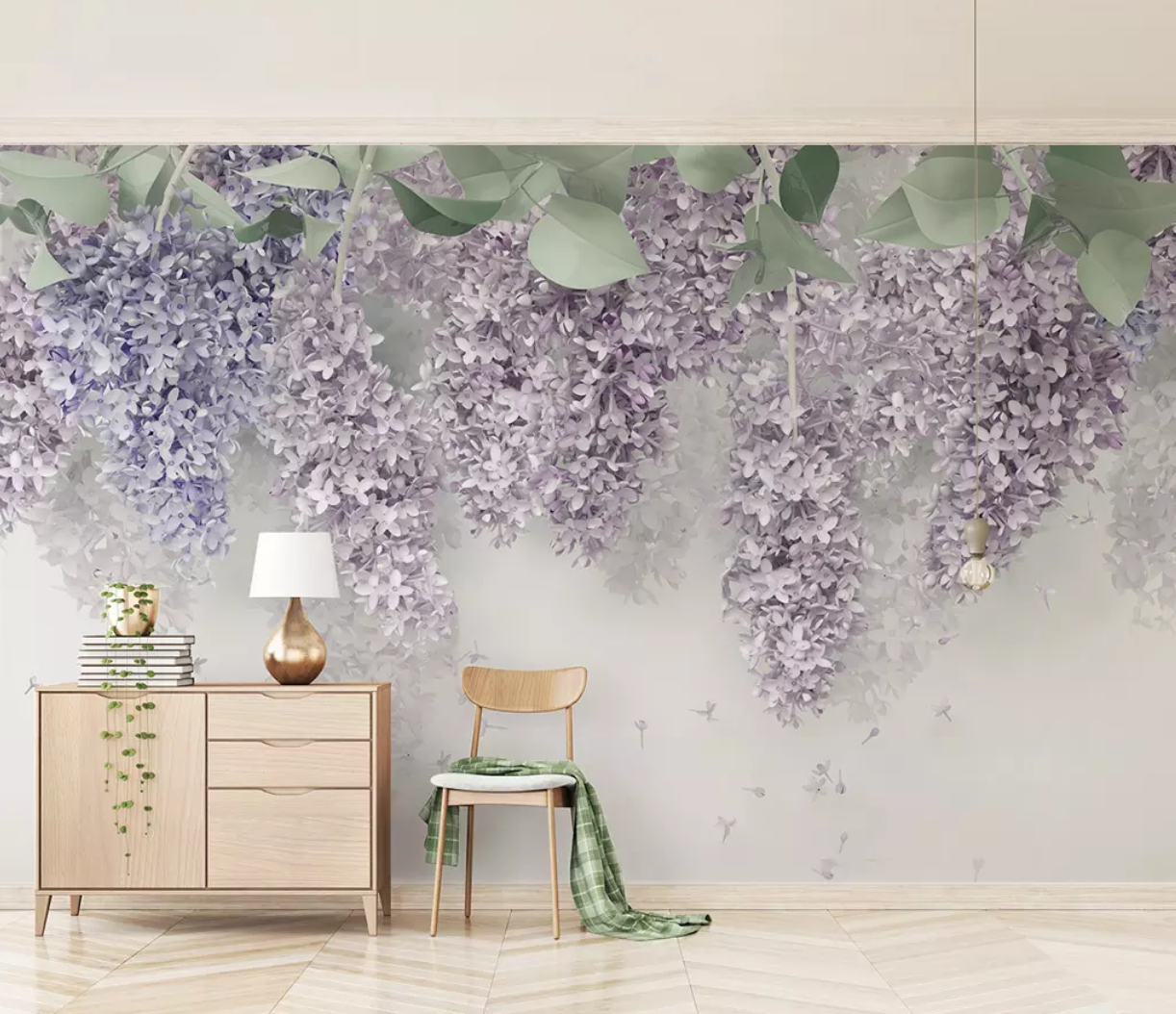 3D Violet Leaves WG1168 Wall Murals