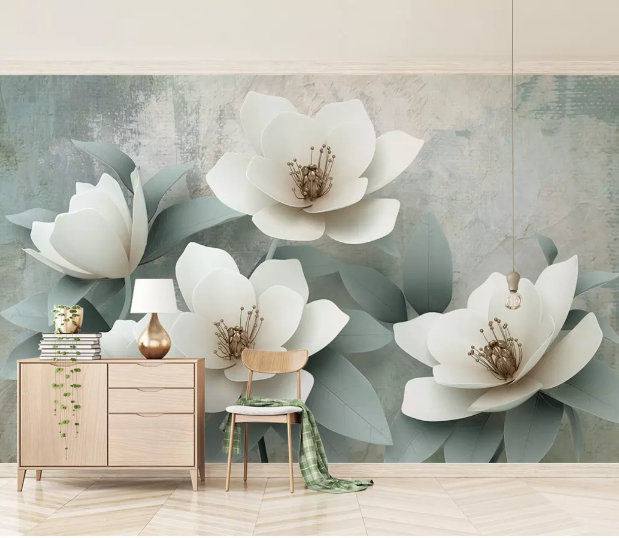 3D Flower White WG1166 Wall Murals