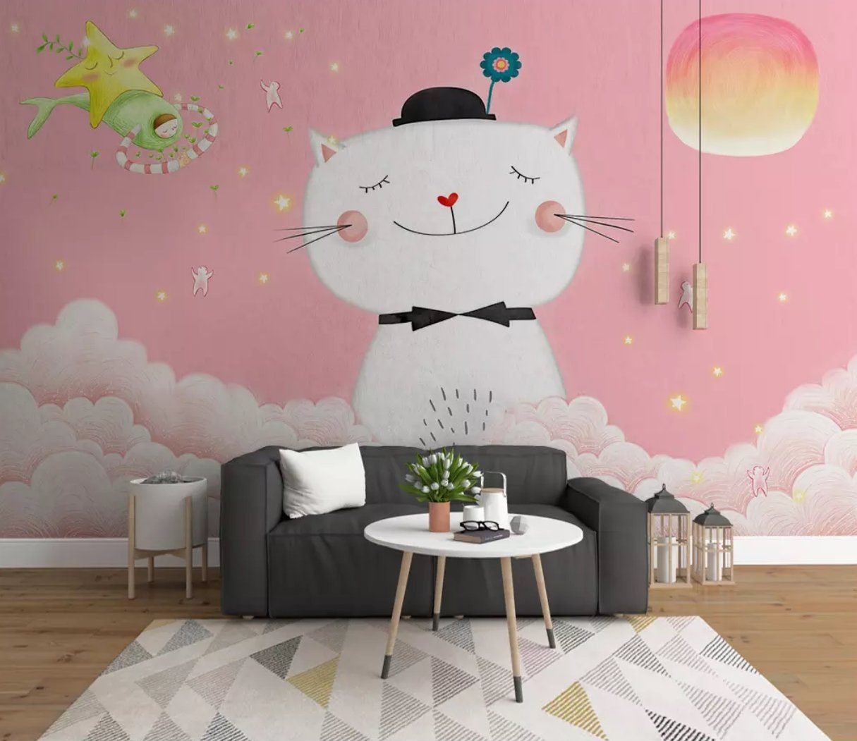 3D Little White Cat 213 Wall Murals Wallpaper AJ Wallpaper 2 