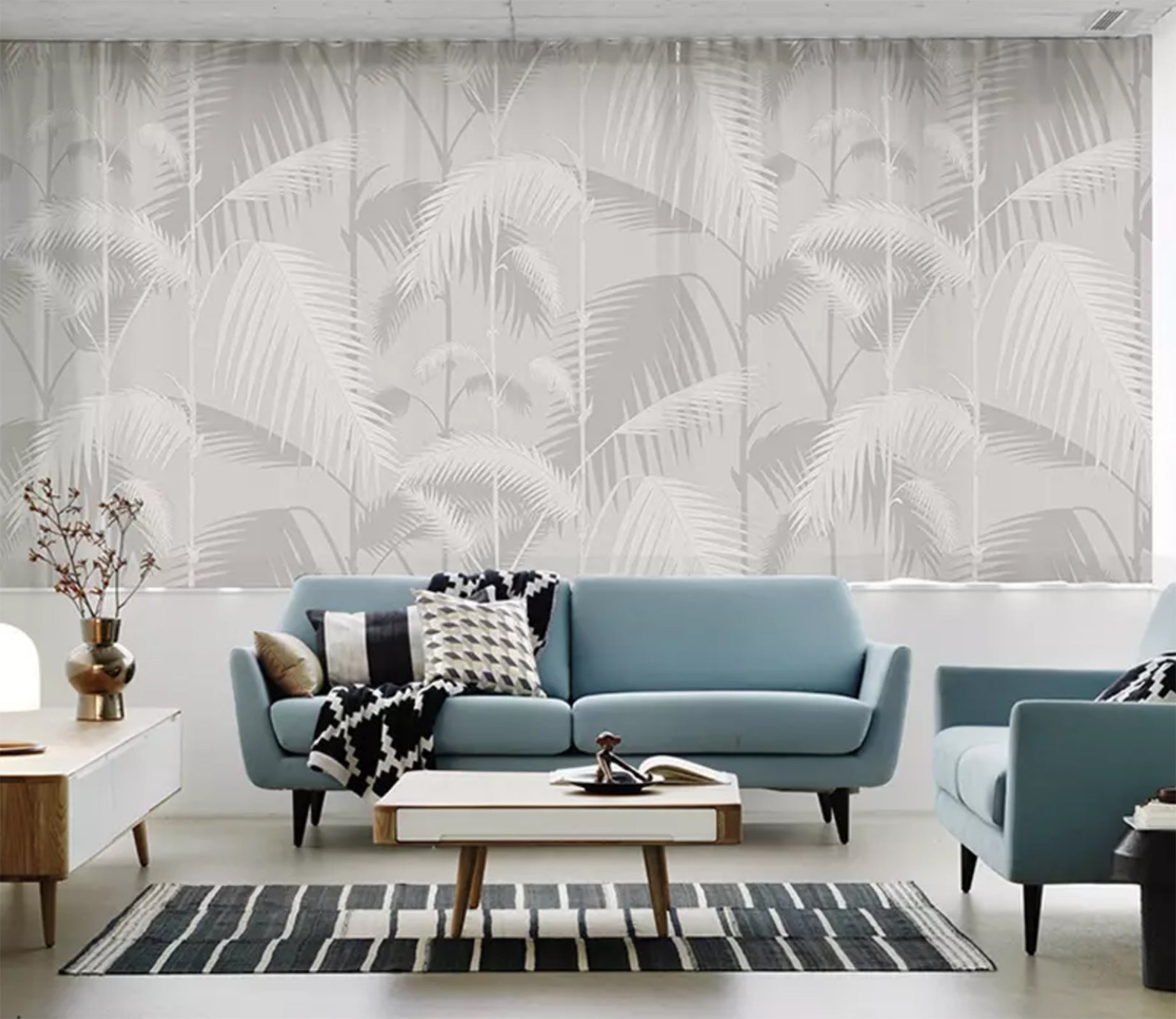 3D Gray Leaves WC43 Wall Murals Wallpaper AJ Wallpaper 2 