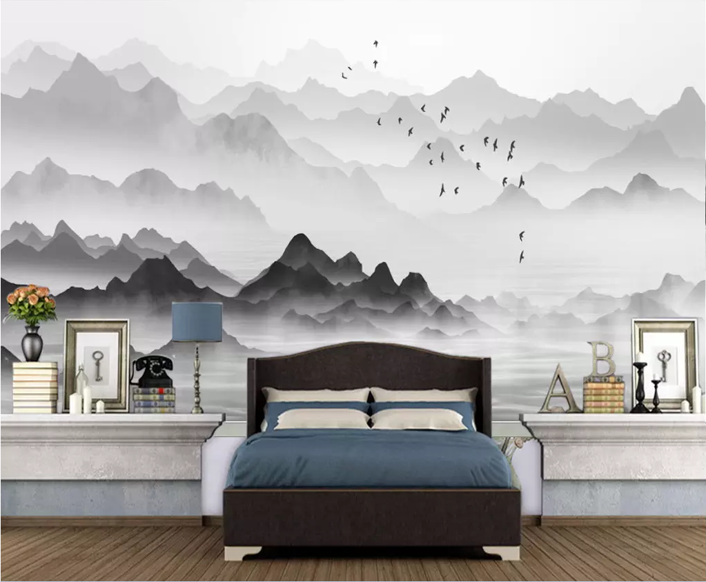 3D Boat Bird Lake WG1203 Wall Murals