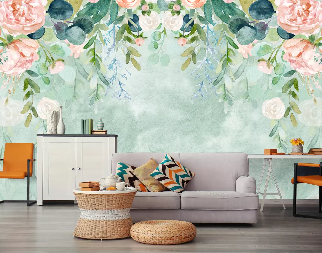 3D Leaves Flowers WG1206 Wall Murals