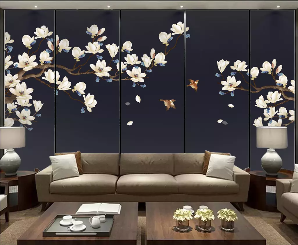 3D Bird White Plum WG1192 Wall Murals