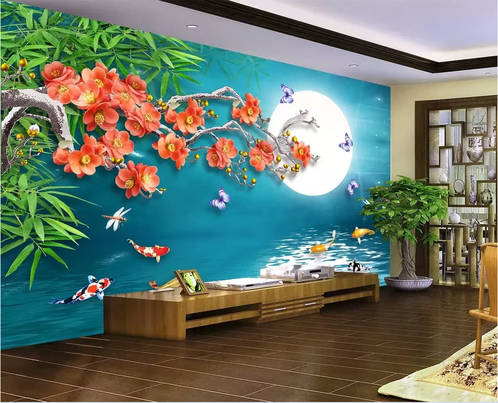 3D Moon Butterfly WG1187 Wall Murals