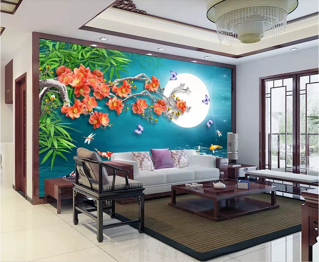 3D Moon Butterfly WG1187 Wall Murals