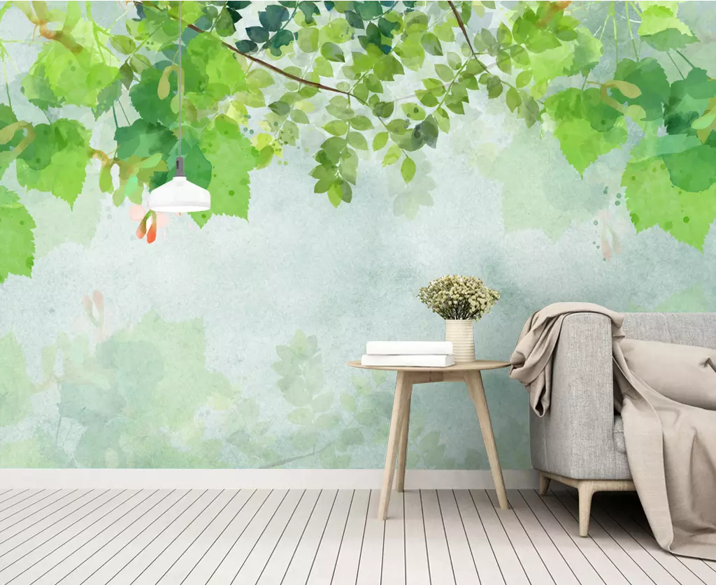 3D Green Leaves WG1205 Wall Murals