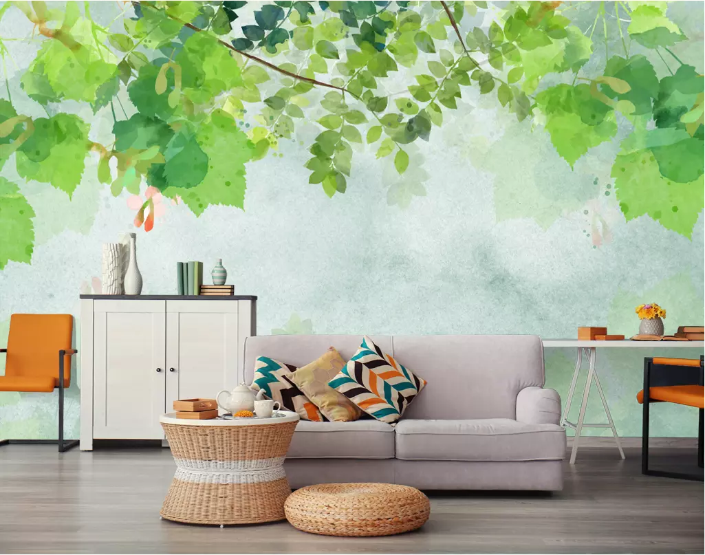 3D Green Leaves WG1205 Wall Murals