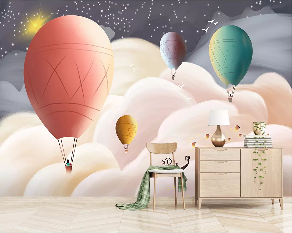 3D Cloud Balloon WG1255 Wall Murals