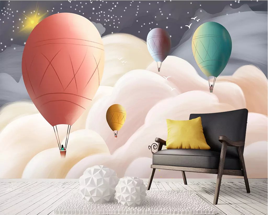 3D Cloud Balloon WG1255 Wall Murals