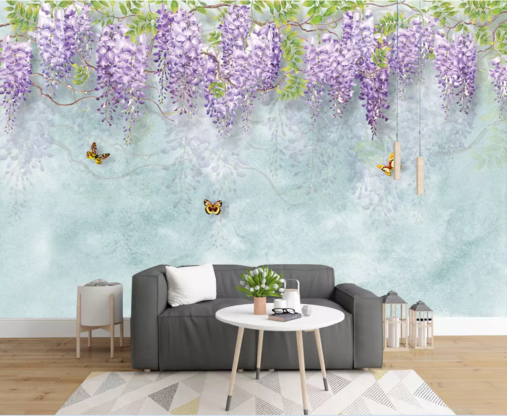 3D Wisteria Leaves WG1195 Wall Murals