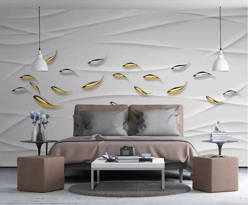 3D Modern Fish School WC19 Wall Murals Wallpaper AJ Wallpaper 2 