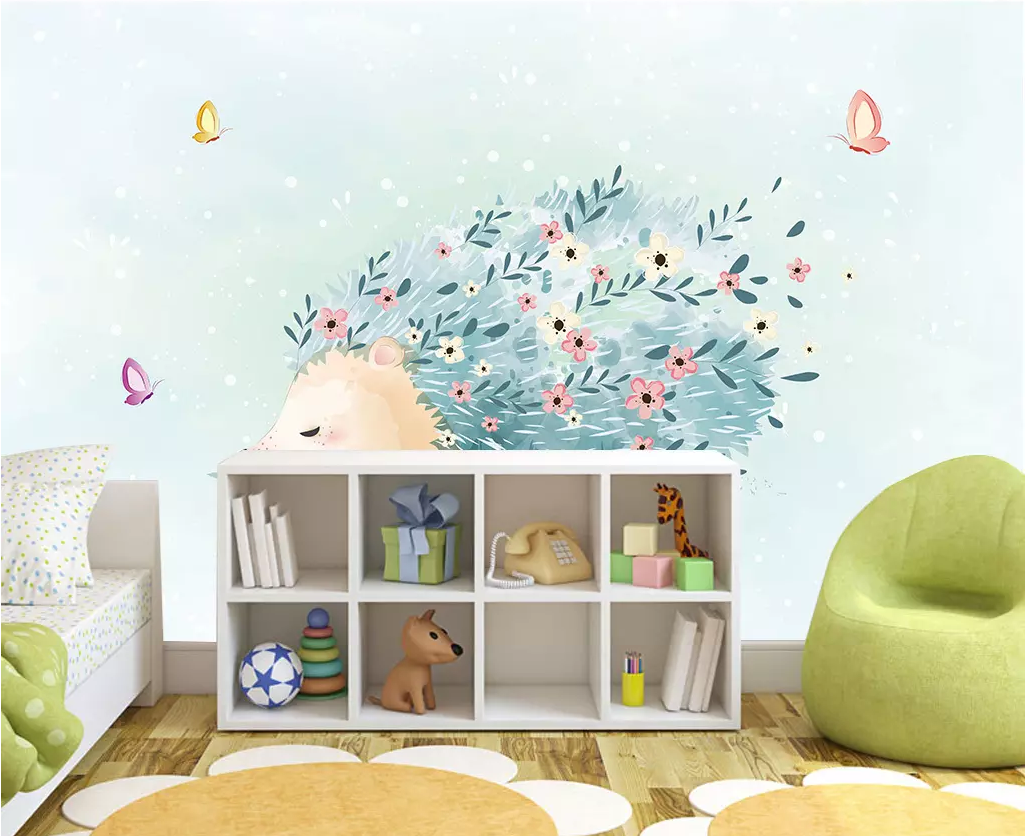 3D Cute Hedgehog WG1174 Wall Murals