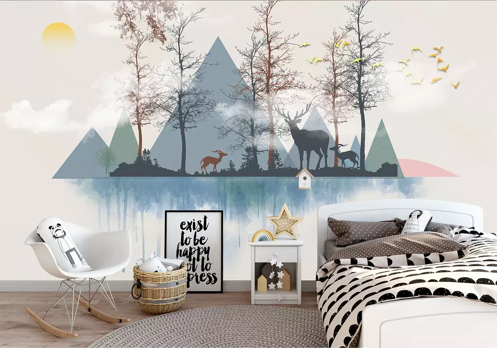 3D Triangle Bird WG1216 Wall Murals