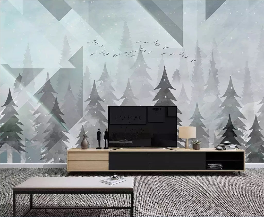 3D Grey Forest WC06 Wall Murals Wallpaper AJ Wallpaper 2 