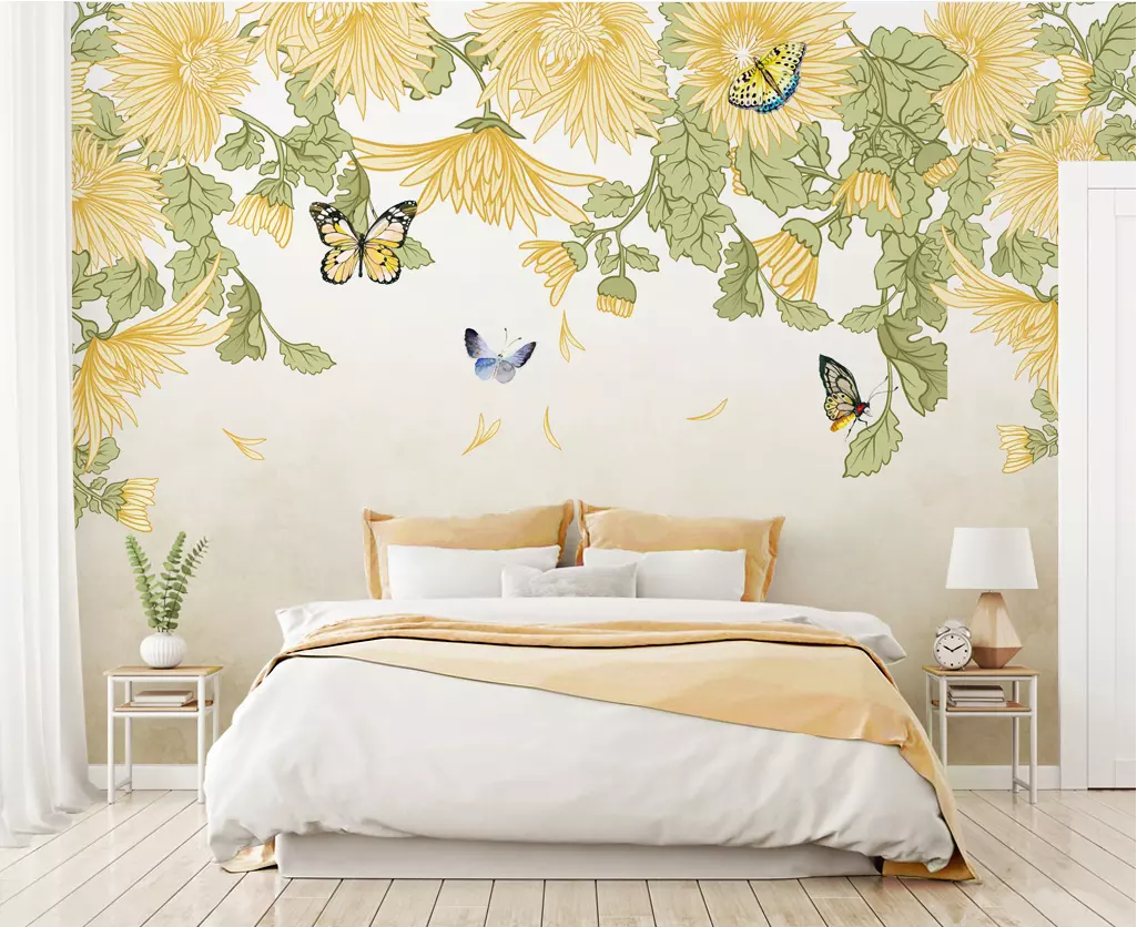 3D Butterfly Daisy WG1263 Wall Murals