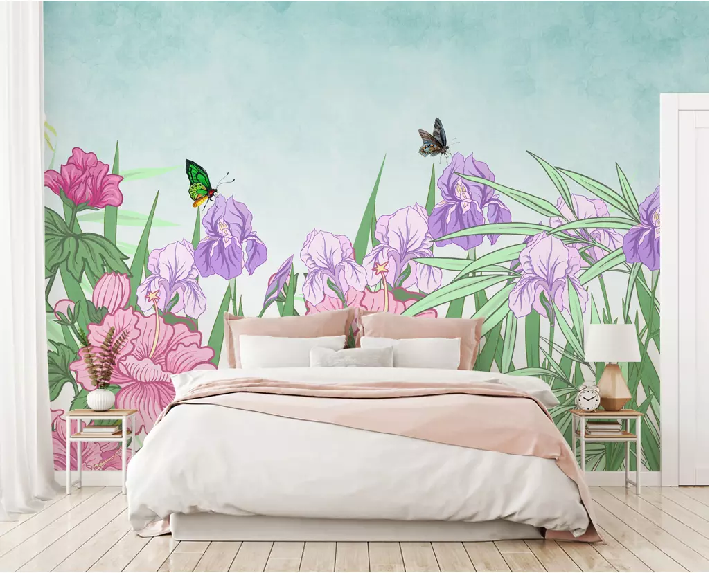 3D Purple Flower WG1261 Wall Murals