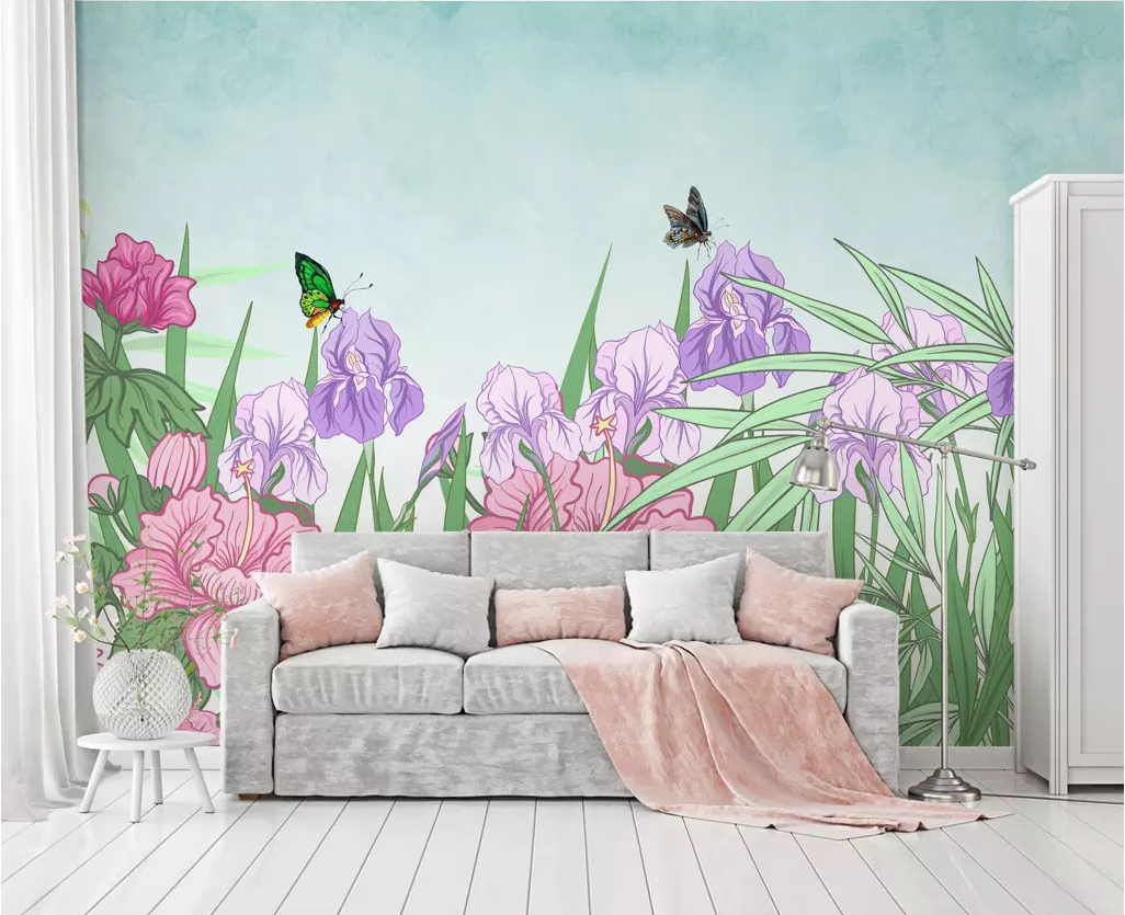 3D Purple Flower WG1261 Wall Murals