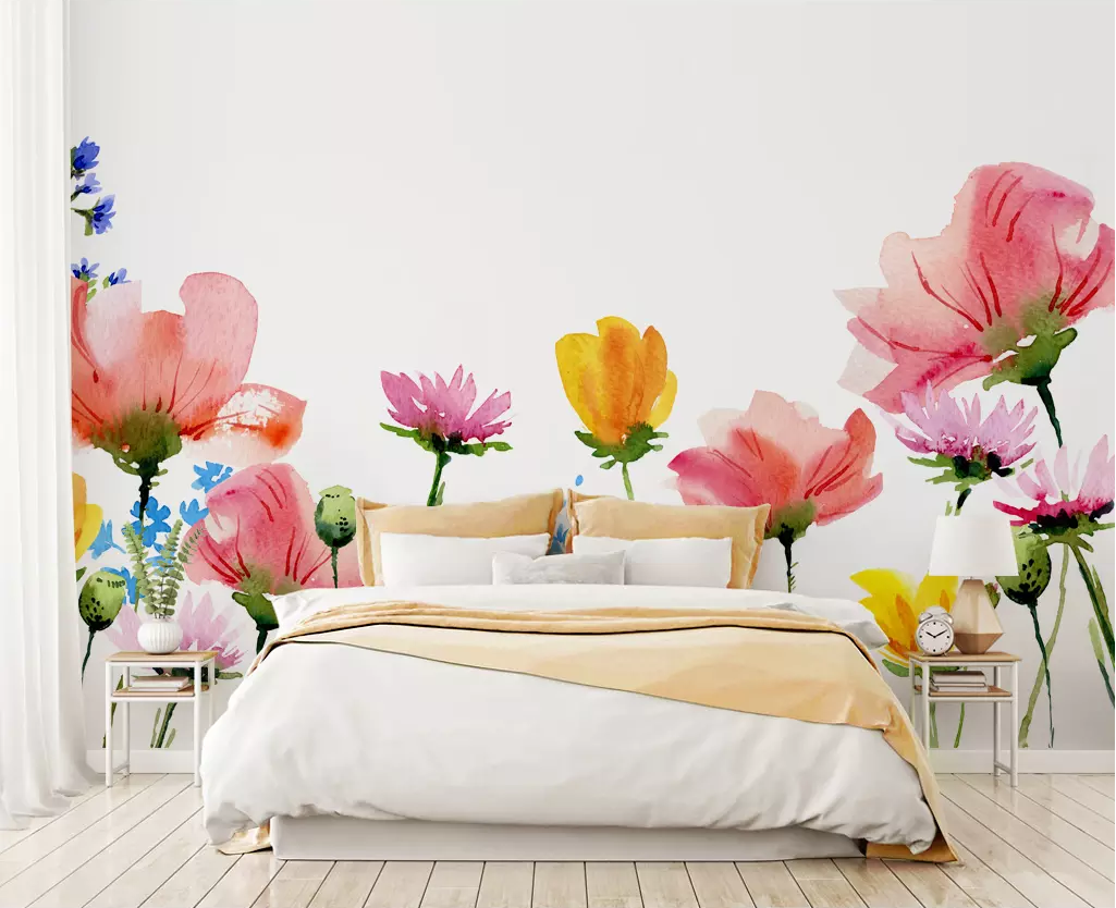 3D Red Lotus WG1253 Wall Murals