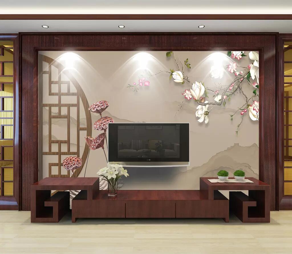 3D Lotus Seed Plum WG1239 Wall Murals