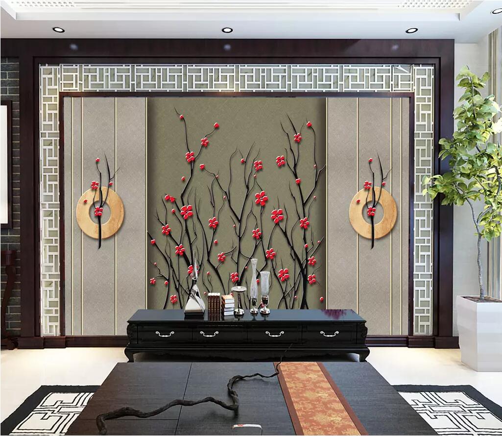 3D Red Plum WG1224 Wall Murals