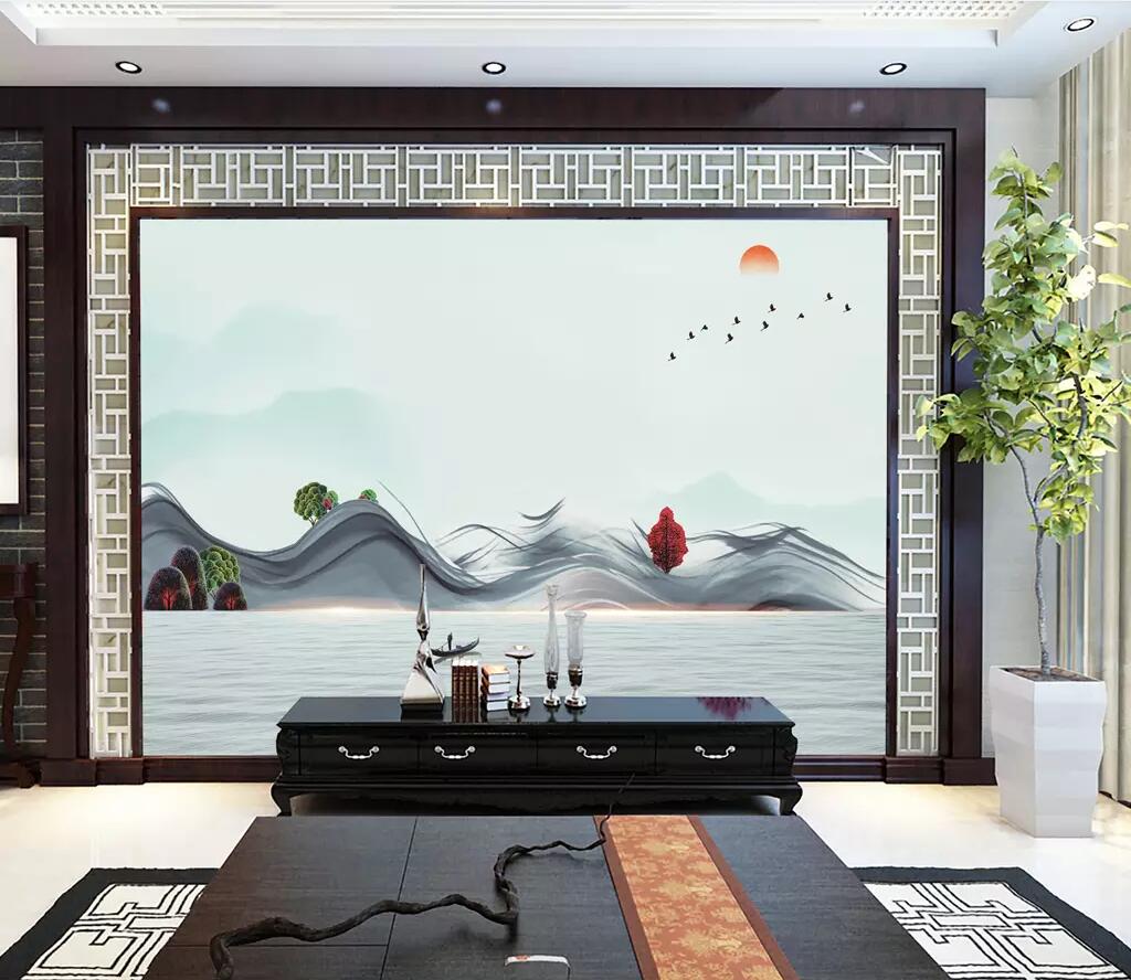 3D Sun Boating Bird WG1221 Wall Murals