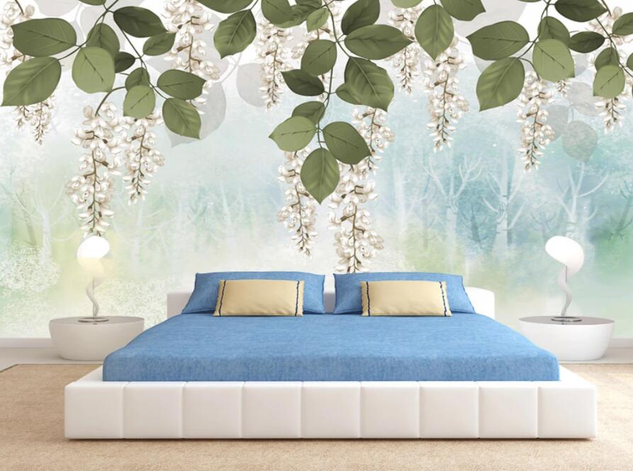 3D Green Leaves 191 Wall Murals Wallpaper AJ Wallpaper 2 