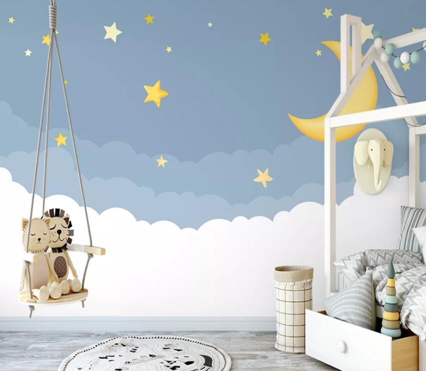 3D Star Moon WG1128 Wall Murals