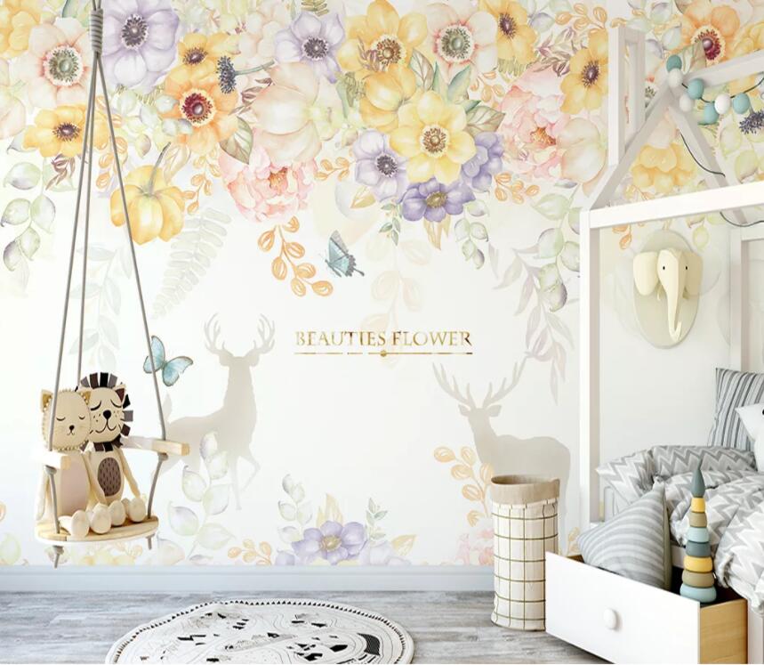 3D Colorful Flowers WG948 Wall Murals