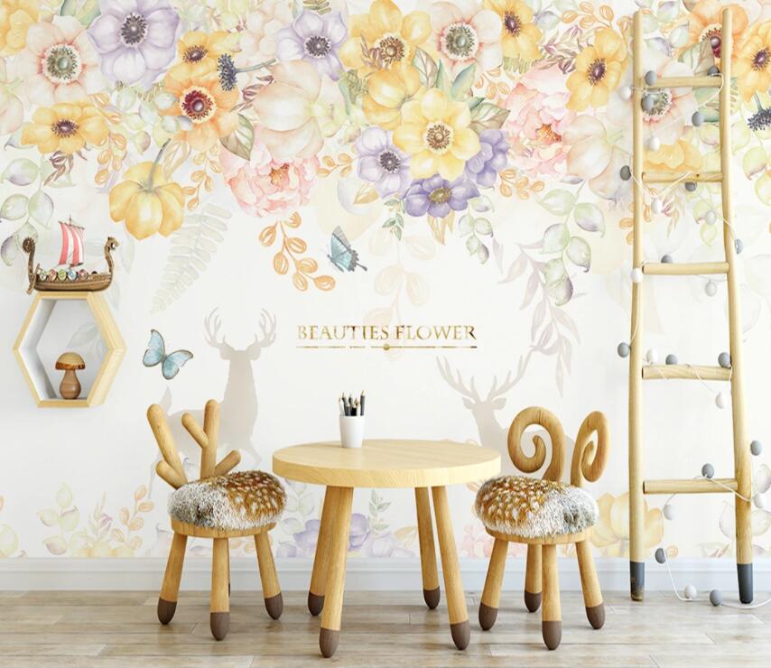 3D Colored Flowers WC86 Wall Murals Wallpaper AJ Wallpaper 2 