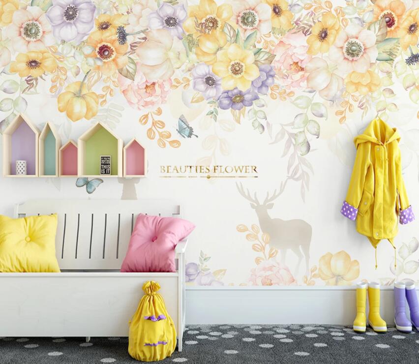 3D Colorful Flowers WG948 Wall Murals