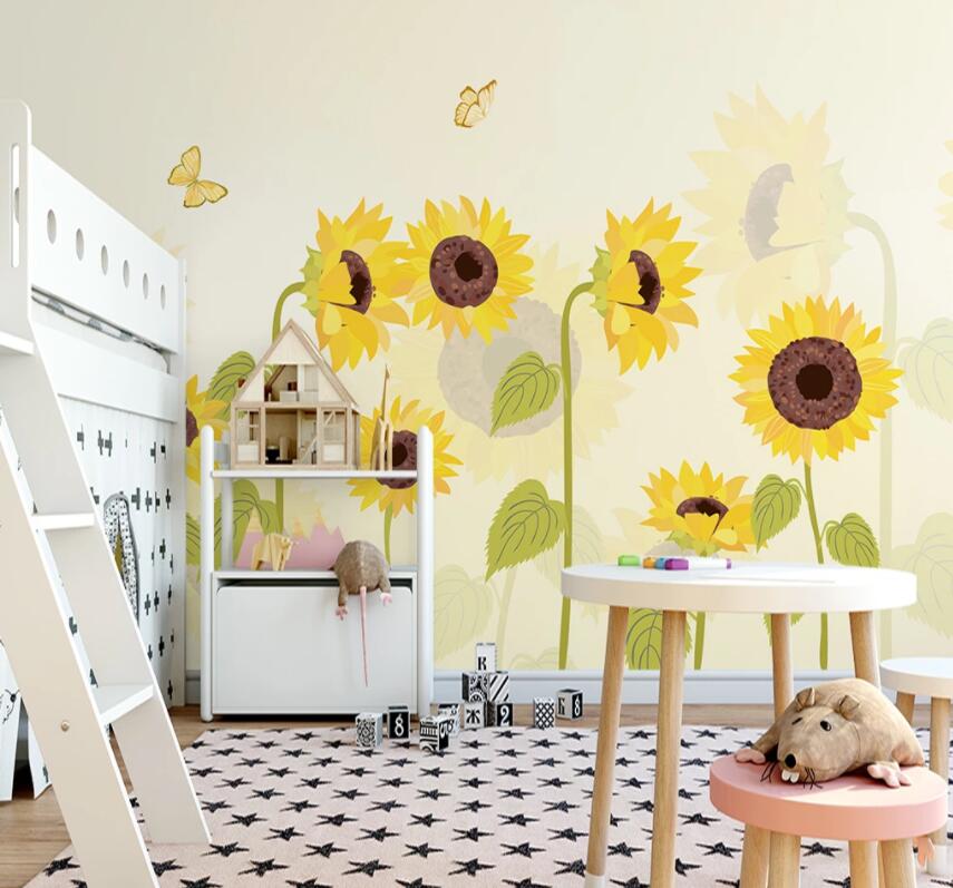 3D Sunflower Sun WG938 Wall Murals