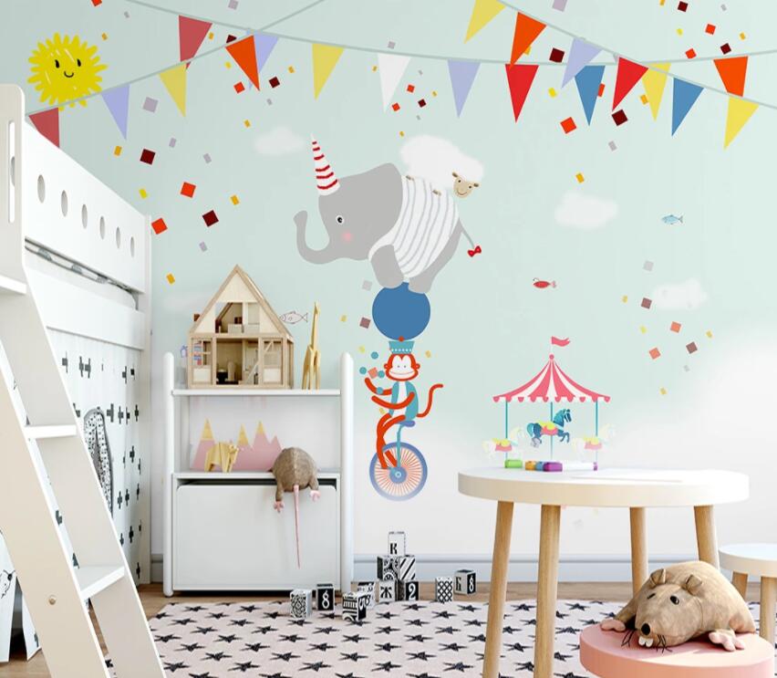 3D Cute Little Elephant WC39 Wall Murals Wallpaper AJ Wallpaper 2 