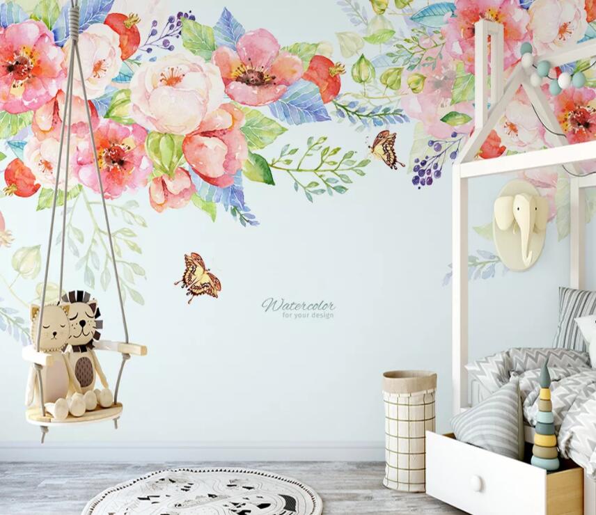 3D Colored Flowers WC37 Wall Murals Wallpaper AJ Wallpaper 2 