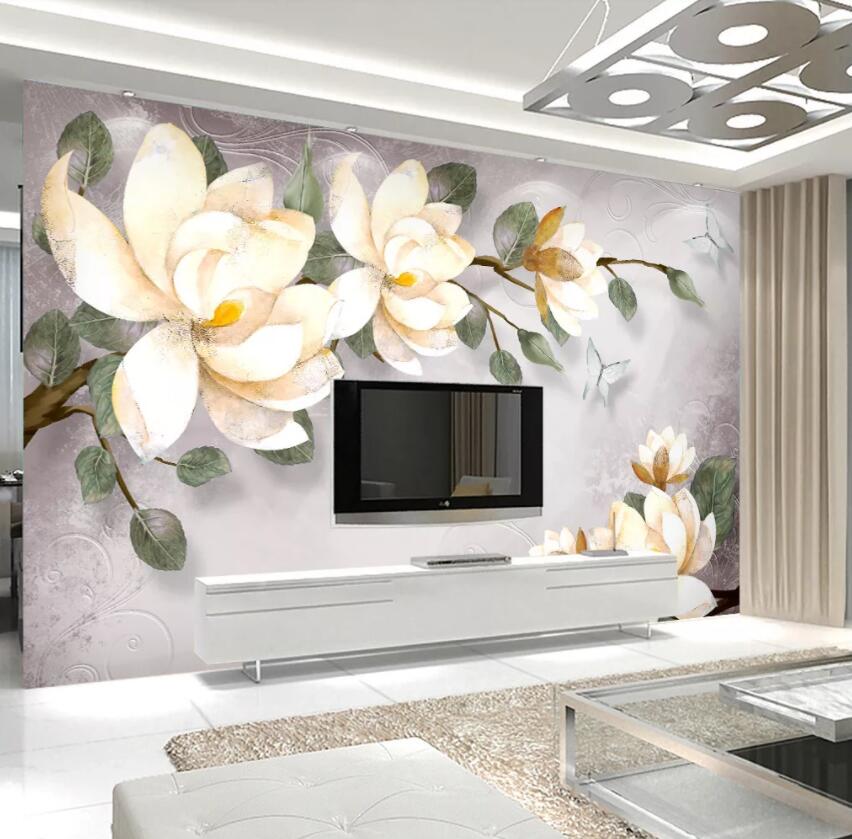 3D White Flowers 572 Wall Murals Wallpaper AJ Wallpaper 2 