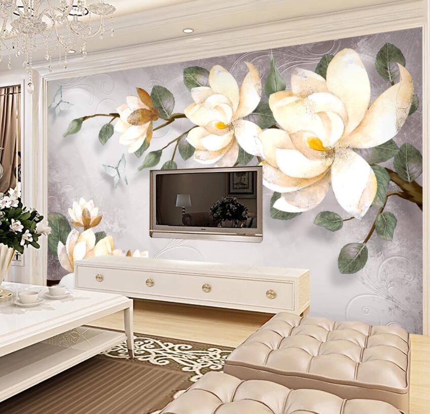 3D White Flowers 572 Wall Murals Wallpaper AJ Wallpaper 2 