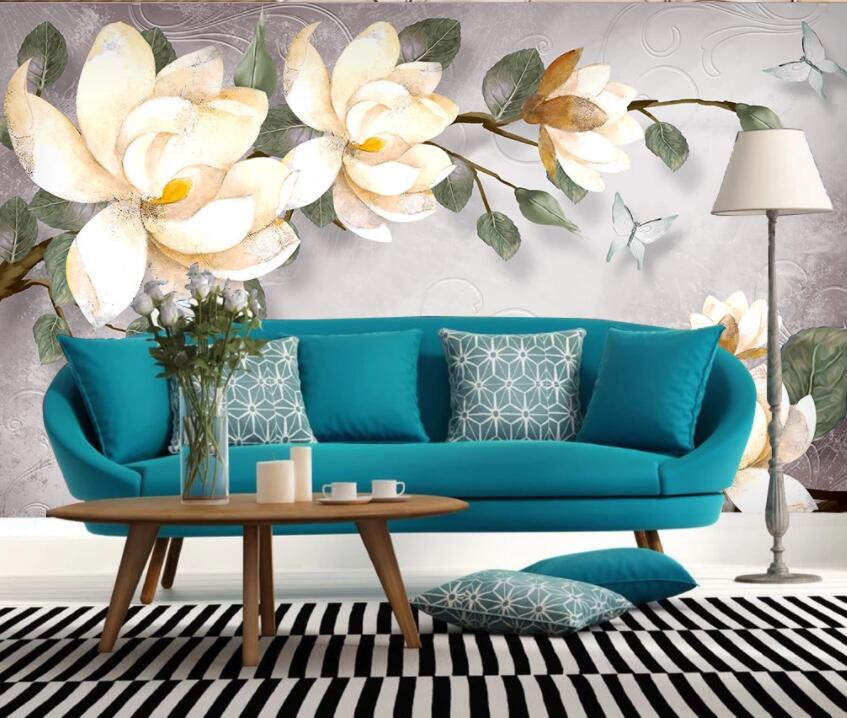 3D White Flowers 572 Wall Murals Wallpaper AJ Wallpaper 2 