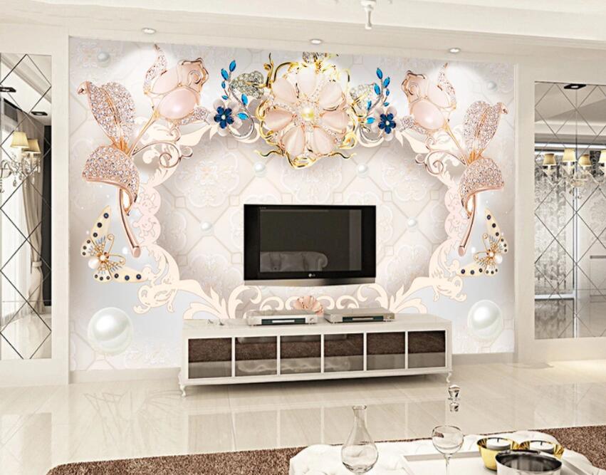 3D Diamond Flower 260 Wall Murals Wallpaper AJ Wallpaper 2 