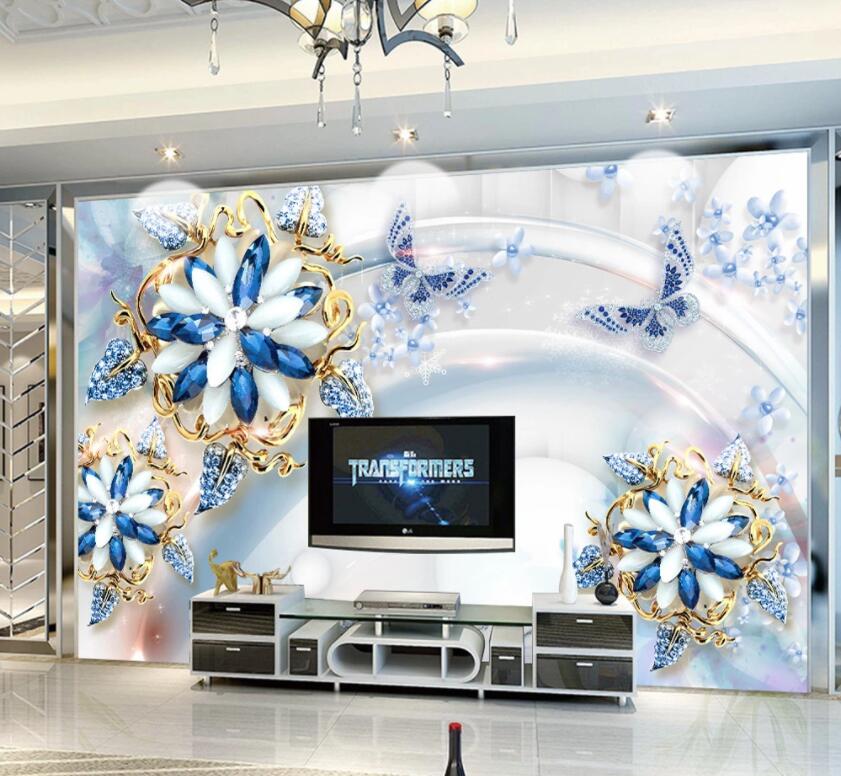 3D Diamond Flower 189 Wall Murals Wallpaper AJ Wallpaper 2 