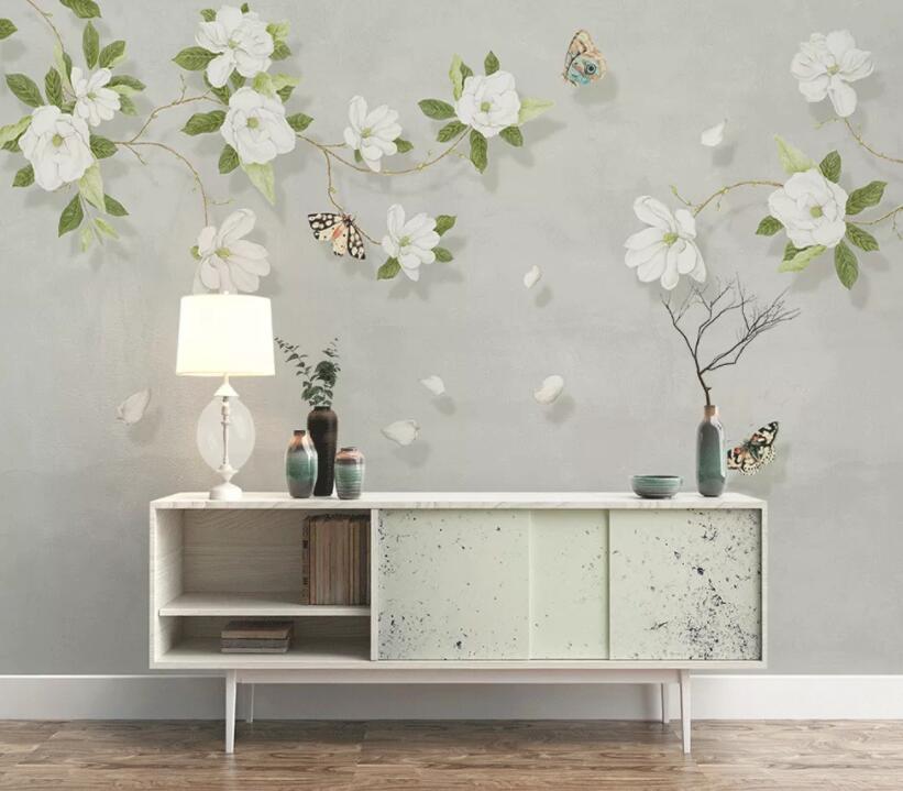 3D Flower Butterfly WC64 Wall Murals Wallpaper AJ Wallpaper 2 