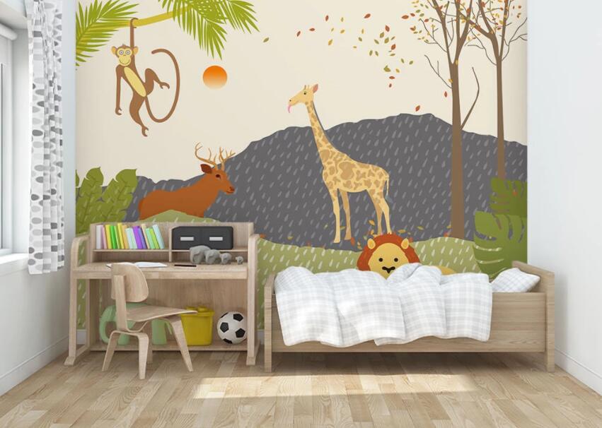 3D Cute Animal 591 Wall Murals Wallpaper AJ Wallpaper 2 